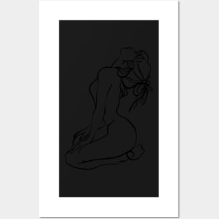 Simple And Aesthetic One Line Art Woman Posters and Art